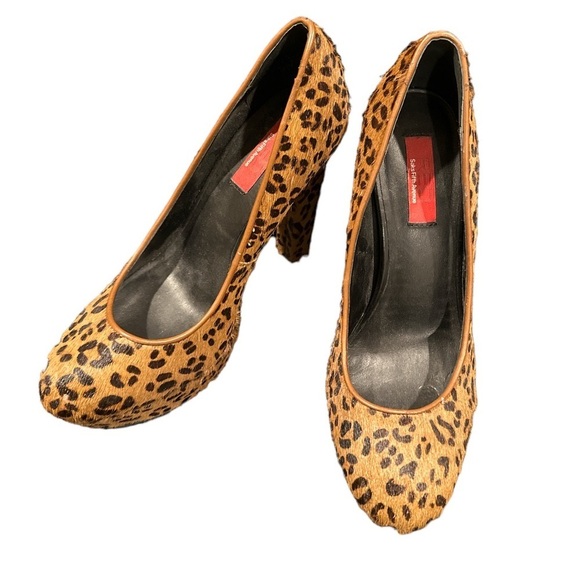 SAKS ANIMAL PRINT PLATFORM HEELED SHOES 36.5 main image 7